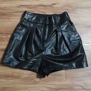 Express high waisted faux leather shorts